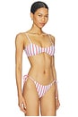 view 2 of 5 Minca Bikini Top in White & Red Stripe