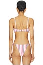 view 3 of 5 Minca Bikini Top in White & Red Stripe
