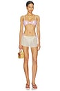 view 5 of 5 Minca Bikini Top in White & Red Stripe