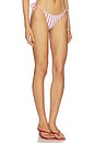 view 2 of 5 Minca Bikini Bottom in White & Red Stripe