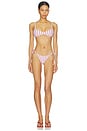 view 4 of 5 Minca Bikini Bottom in White & Red Stripe