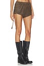 view 2 of 6 Fontaine Leather Mini Short in Vintage Brown