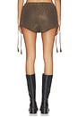 view 4 of 6 Fontaine Leather Mini Short in Vintage Brown