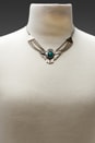 view 5 of 5 Dark Side Of The Moon Necklace w/ Turquoise Stone in Silver