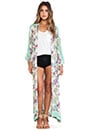 view 1 of 5 Gypsy Queen Long Kimono in Cream Floral