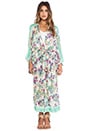 view 2 of 5 Gypsy Queen Long Kimono in Cream Floral