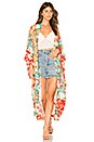 view 1 of 3 Delilah Patchwork Maxi Kimono in Ruby