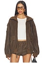 view 1 of 5 Fontaine Leather Bomber Jacket in Vintage Brown