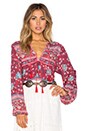 view 1 of 5 Folk Town Blouse in Wine