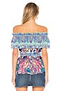 view 3 of 4 Siren Song Off The Shoulder Top in Mermaid