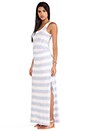 view 3 of 5 Striped Empire Waist Maxi Dress in White