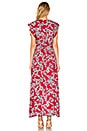 view 3 of 4 Etched Floral Wrap Dress in Beet Red