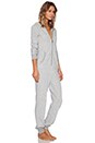 view 2 of 3 Long Sleeve Hooded Romper in Medium Grey Heather in Medium Heather Grey