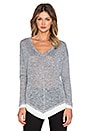 view 1 of 3 Melange V Neck Sweater in Heather Grey