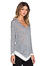 view 2 of 3 Melange V Neck Sweater in Heather Grey
