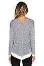 view 3 of 3 Melange V Neck Sweater in Heather Grey