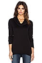 view 1 of 3 1x1 Cowl Neck Sweater in Black