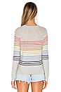 view 3 of 4 Daydream Cashmere Blend Sweater in Light Heather Grey & Rainbow Stripe