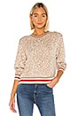 view 1 of 4 ПУЛОВЕР LEO in Camel, Heather Oatmeal & True Red Stripe