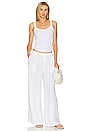 view 4 of 4 Angie Crop Palazzo Pant in White