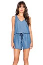 view 1 of 4 Drawstring Romper in Medium Wash