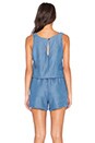 view 3 of 4 Drawstring Romper in Medium Wash