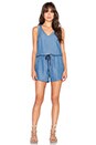view 4 of 4 Drawstring Romper in Medium Wash