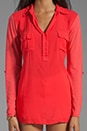 view 3 of 4 Shirting Collar Top in Bonfire