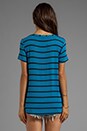 view 3 of 4 Brooklyn Striped Drapy Lux Short Sleeve in Bright Azure