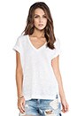 view 1 of 4 Linen Jersey V-Neck Tee in White