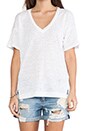 view 4 of 4 Linen Jersey V-Neck Tee in White