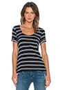 view 1 of 4 Cayman Stripe Pocket Tee in Black & White