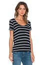 view 2 of 4 Cayman Stripe Pocket Tee in Black & White