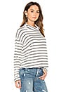 view 2 of 4 Dune Stripe Mock Neck Top in White & Black