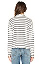 view 3 of 4 Dune Stripe Mock Neck Top in White & Black