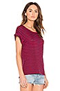 view 2 of 4 French Stripe Tee in Beet Red