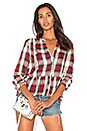 view 1 of 4 Edgware Plaid Button Up in Cherry Red