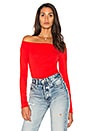 view 1 of 5 Off The Shoulder Bodysuit in Cherry Red