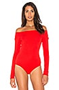 view 2 of 5 Off The Shoulder Bodysuit in Cherry Red