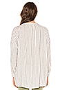 view 3 of 4 Pirouette Stripe Button Down in Off White & Blue