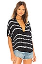 view 2 of 4 La Marea Tie Dye Top in Navy & White