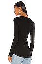 view 3 of 4 Henley Long Sleeve Top in Black