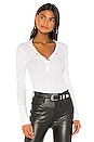 view 1 of 4 Henley Long Sleeve Top in White