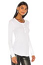view 2 of 4 Henley Long Sleeve Top in White