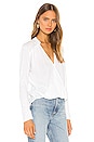 view 2 of 4 Foley Long Sleeve Surplice Top in White