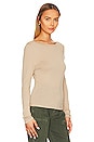 view 3 of 5 Reversible Scoop Neck Long Sleeve Top in Latte