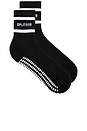 view 1 of 4 Logo Stripe Ankle Grip Socks in Black & White