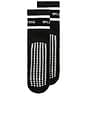 view 4 of 4 Logo Stripe Ankle Grip Socks in Black & White
