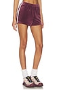 view 1 of 6 Heritage Velour Short in Dark Cherry & White