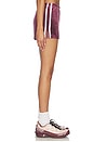 view 3 of 6 Heritage Velour Short in Dark Cherry & White